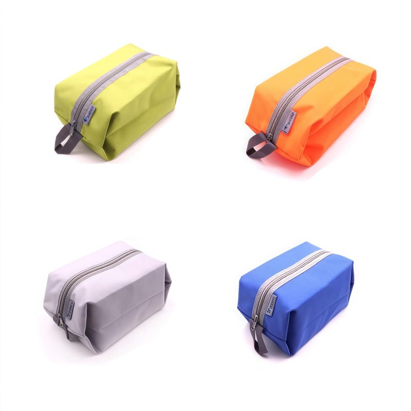 Tumecos 4 Pack Large Waterproof Portable Travel Organizer Toiletry Dopp Kit Space Saving Shoe Bag Pouch